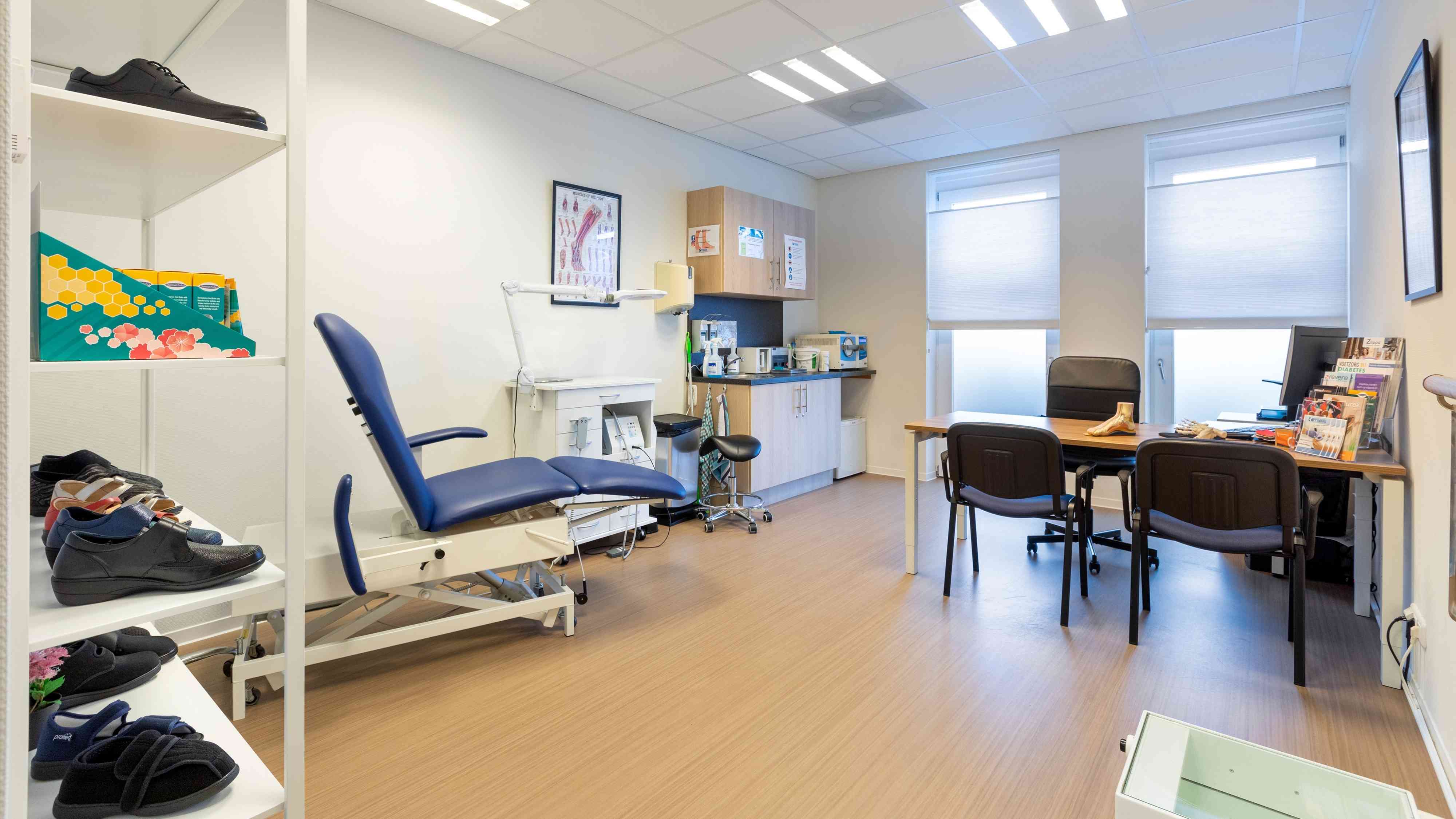 De behandelkamer van de podotherapeut