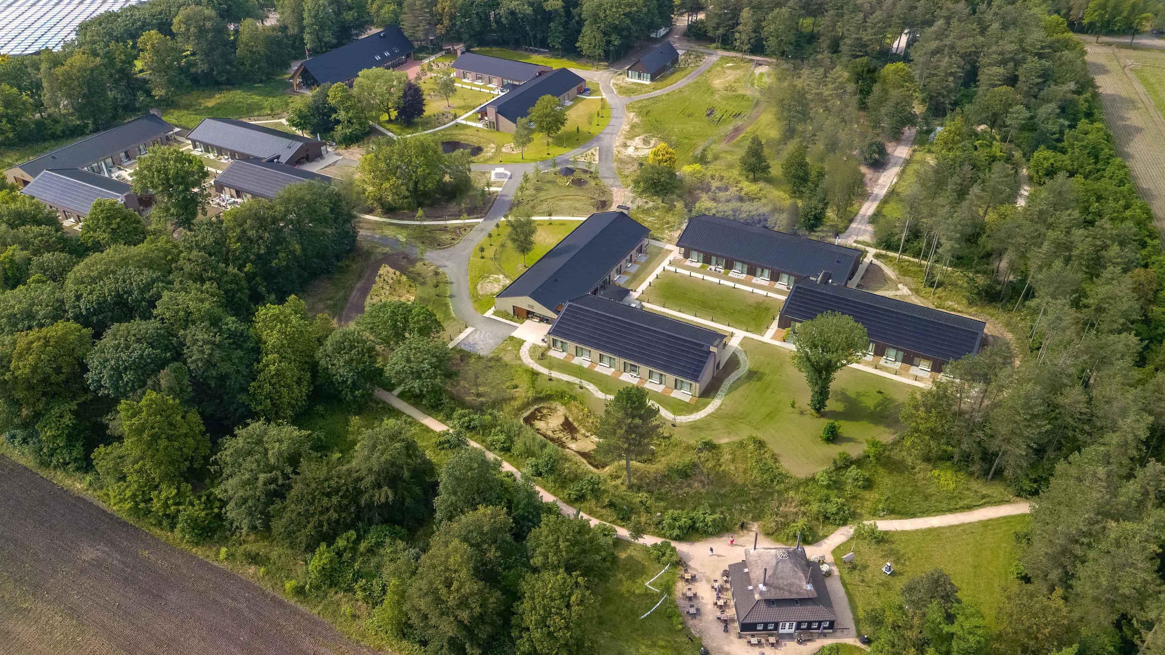 Bovenaanzicht van het terrein Nieuwe Hoeven